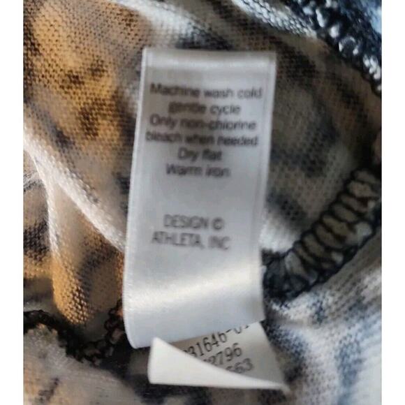 Athleta Newport Medallion Tank Top Womens Size Small V-Neck Linen Casual Loose - Picture 7 of 7